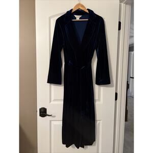 Vintage Neiman Marcus Diamond Tea Medium Royal Blue Robe Canada Union Label